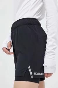 Sportovní šortky Rossignol dámské, černá barva, hladké, high waist