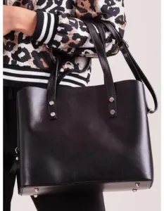 Dámská kabelka s popruhem kožená UNI černá