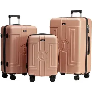ROWEX Extra odolný cestovní kufr s TSA zámkem Casolver, šampaňská, set kufrů (3 ks)