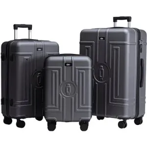 ROWEX Extra odolný cestovní kufr s TSA zámkem Casolver, šedočerná, set kufrů (3 ks)