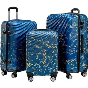 ROWEX Odolný cestovní kufr Pulse, modrý žíhaný, set 3 ks (40 l, 66 l, 109 l)