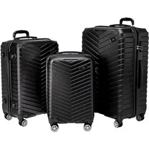 ROWEX Odolný skořepinový cestovní kufr Horizon, černá, set 3 ks (40 l, 66 l, 109 l)