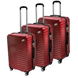 ROWEX Odolný skořepinový cestovní kufr Horizon, vínová, set 3 ks (40 l, 66 l, 109 l)