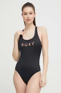 Jednodílné plavky Roxy Active černá barva, mírně vyztužený košík