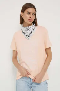 Bavlněné tričko Roxy růžová barva