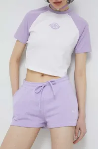 Kraťasy Roxy dámské, fialová barva, hladké, medium waist
