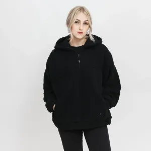 Mikina Roxy dámská, černá barva, s kapucí, hladká #3202178