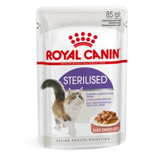 Royal Canin Sterilised - jako doplněk: mokré krmivo 12 x 85 g Royal Canin Sterilised v omáčce