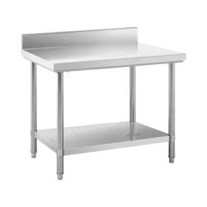 Pracovní stůl z ušlechtilé oceli 100 x 70 cm lem nosnost 190 kg - Pracovní stoly Royal Catering