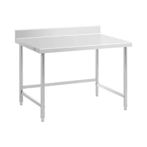 Pracovní stůl z ušlechtilé oceli 120 x 90 cm lem nosnost 95 kg - Pracovní stoly Royal Catering