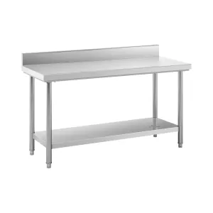Pracovní stůl z ušlechtilé oceli 150 x 60 cm s lemem nosnost 159 kg - Pracovní stoly Royal Catering