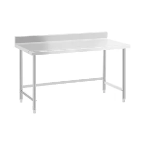 Pracovní stůl z ušlechtilé oceli 150 x 70 cm lem nosnost 93 kg - Pracovní stoly Royal Catering