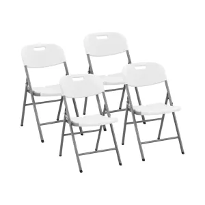 Skládací židle 4 ks 180 kg plocha pro sezení 40 x 38 cm bílá barva - Royal Catering