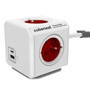 Rozbočovač PowerCube Extended USB A+C PD 20 W, červená