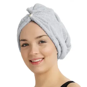 Chanar Rychleschnoucí froté turban na vlasy, světle šedý
