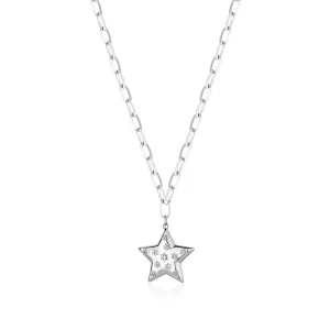 S`Agapõ Ocelový náhrdelník Hvězda s krystaly Stellar SSE02