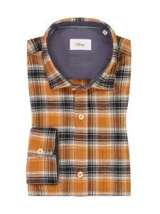Nadměrná velikost: s. Oliver, Flanelová košile s glenčekovým vzorem, extra dlouhá Oranžový #4455194