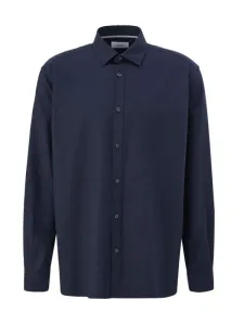 Nadměrná velikost: s. Oliver, Flanelová košile z bavlny, extra dlouhá Námořnická Modrá #5434837