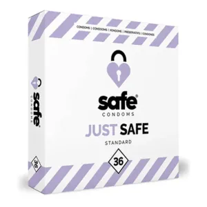 SAFE Just Safe - standardní, vanilkové kondomy (36 ks)