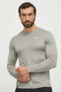 Sportovní tričko s dlouhým rukávem Salewa Puez Melange šedá barva, melanžový