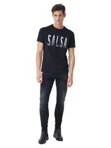 Salsa Jeans pánské černé tričko #1418132