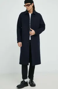 Vlněný kabát Samsoe Samsoe šedá barva, přechodný #4871829