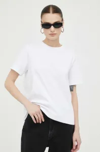 Bavlněné tričko Samsoe Samsoe CAMINO bílá barva, F00012400