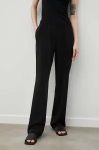 Kalhoty Samsoe Samsoe Hoys dámské, černá barva, jednoduché, high waist, F16304674