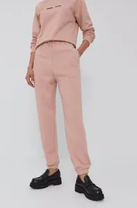 Kalhoty Samsoe Samsoe dámské, růžová barva, jogger, high waist