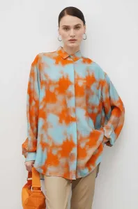 Košile Samsoe Samsoe dámská, oranžová barva, volný střih, s klasickým límcem #6076486