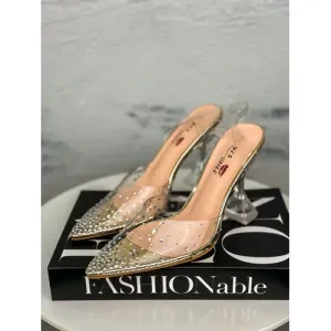 Transparentné sandále zdobené kamienkami NETTY* veľkosť: 39