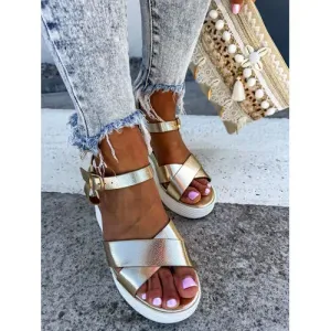 Zlaté platformové sandále ALESSIA* veľkosť: 37