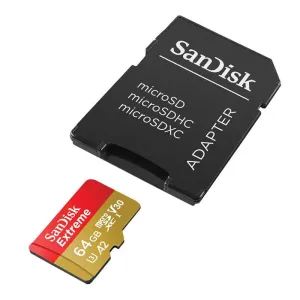 Paměťová karta SANDISK EXTREME microSDXC 64 GB 170/80 MB/s UHS-I U3 ActionCam (SDSQXAH-064G-GN6AA)
