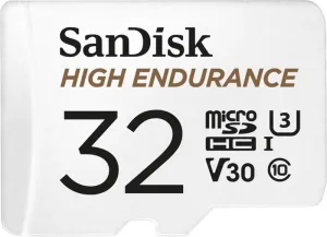Paměťová karta microSDHC, 32 GB, SanDisk High Endurance Monitoring, Class 10, UHS-I, UHS-Class 3, v30 Video Speed Class, vč. SD adaptéru