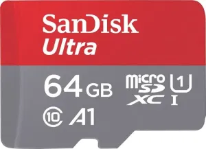 Paměťová karta microSDHC, 64 GB, SanDisk microSDHC Ultra + Adapter Mobile, Class 10, UHS-I, vč. SD adaptéru