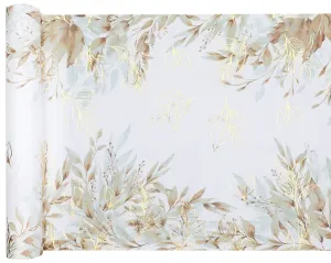 Santex Běhoun na stůl - Zlaté listy 28 x 300 cm Barva: Zlatá