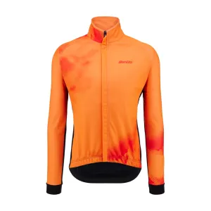 SANTINI Cyklistická zateplená bunda - PURE DYE - oranžová XL