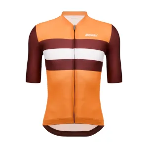 SANTINI Cyklistický dres s krátkým rukávem - ECO SLEEK NEW BENGAL  - oranžová/bordó L