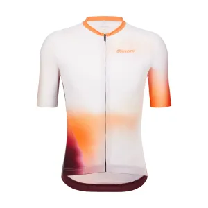 SANTINI Cyklistický dres s krátkým rukávem - OMBRA - bílá/oranžová XL