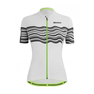 SANTINI Cyklistický dres s krátkým rukávem - TONO PROFILO LADY - bílá/zelená/černá S