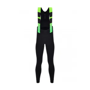 SANTINI Cyklistické kalhoty dlouhé s laclem - COMMAND WINTER - černá/zelená L