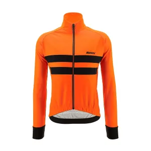 SANTINI Cyklistická zateplená bunda - COLORE HALO - oranžová L