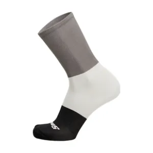 SANTINI Cyklistické ponožky klasické - BENGAL  - bílá/šedá/černá #6086802