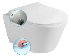 Sapho AVVA závěsná WC mísa s bidet. sprškou, Rimless, 35,5x53 cm, bílá 100312