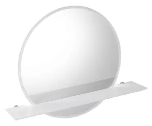 SAPHO VISO kulaté zrcadlo s LED osvětlením a policí ø 80cm, bílá mat VS080-01