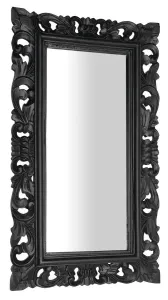 SAPHO SAMBLUNG zrcadlo ve vyřezávaném rámu 40x70cm, černá IN113