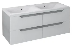 WAVE dvojumyvadlová skříňka 119,7x50x47,8cm, bílá/dub stříbrný (WA122) WA120-3011