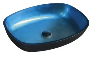 SAPHO KVAORE skleněné umyvadlo na desku, 54x39,5 cm, modrá TY224