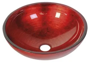 SAPHO MURANO ROSSO IMPERO skleněné umyvadlo na desku, průměr 40cm, červená AL5318-63