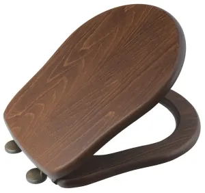 Sapho Retro 109340 WC sedátko dřevo masiv ořech/bronz